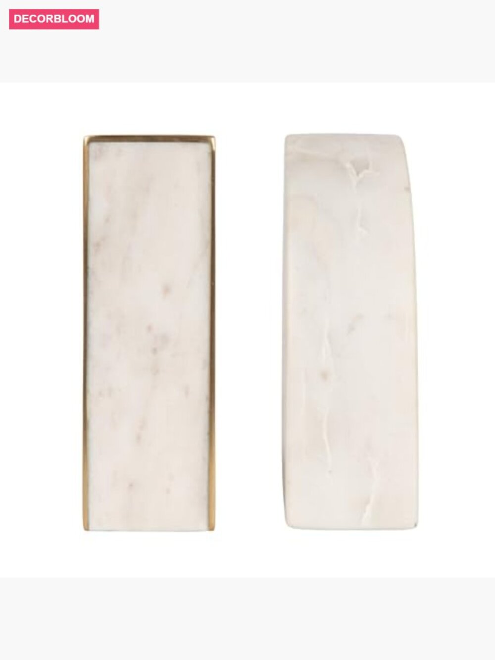 2-Piece Marble Bookends with Brass Inlay - Home Decor - Picture 6 of 7